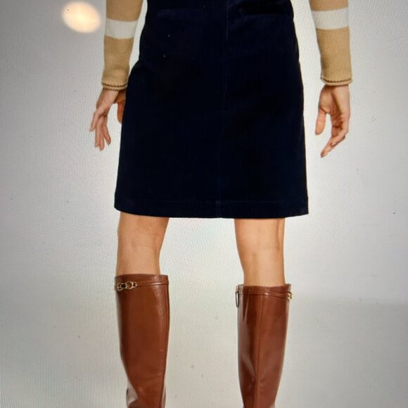 Talbots - indigo blue corduroy skirt - Picture 7 of 8